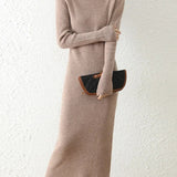 Robe pull en laine col roulé