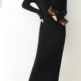 Robe pull en laine col roulé
