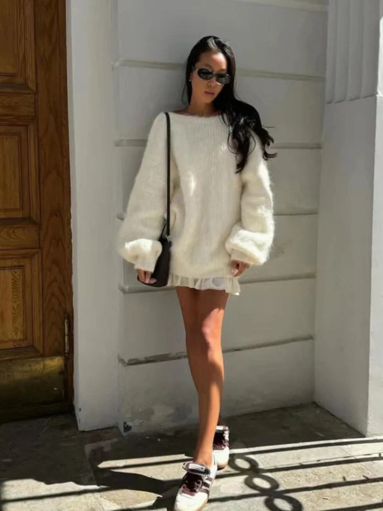 Robe pull en laine courte