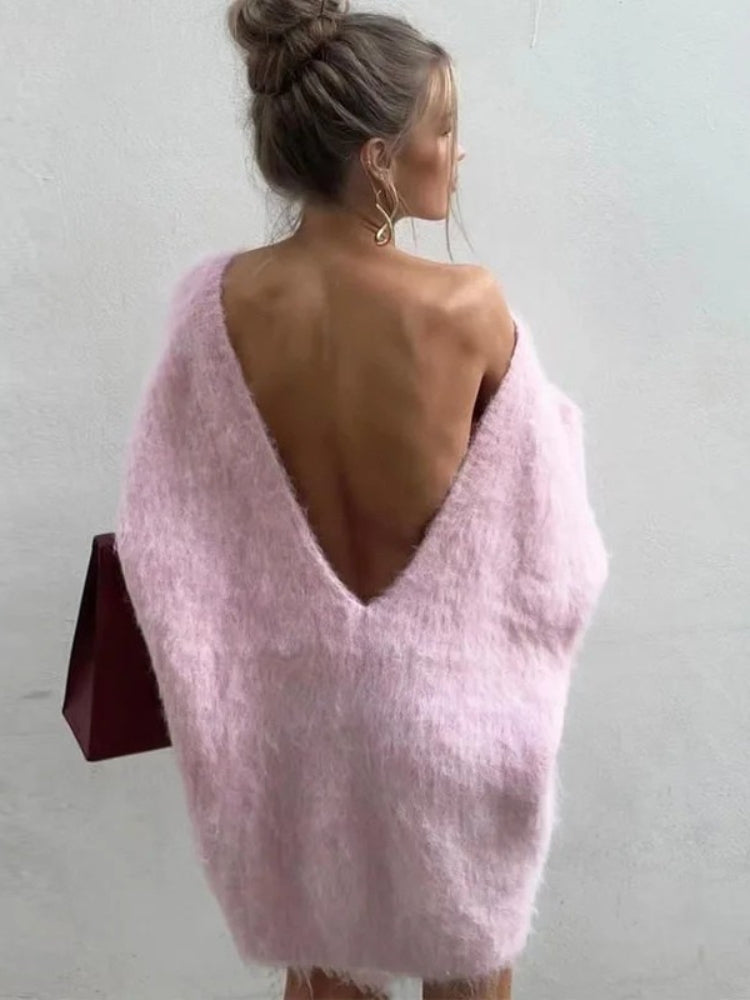 Robe pull en laine courte