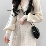 Robe pull tricot courte