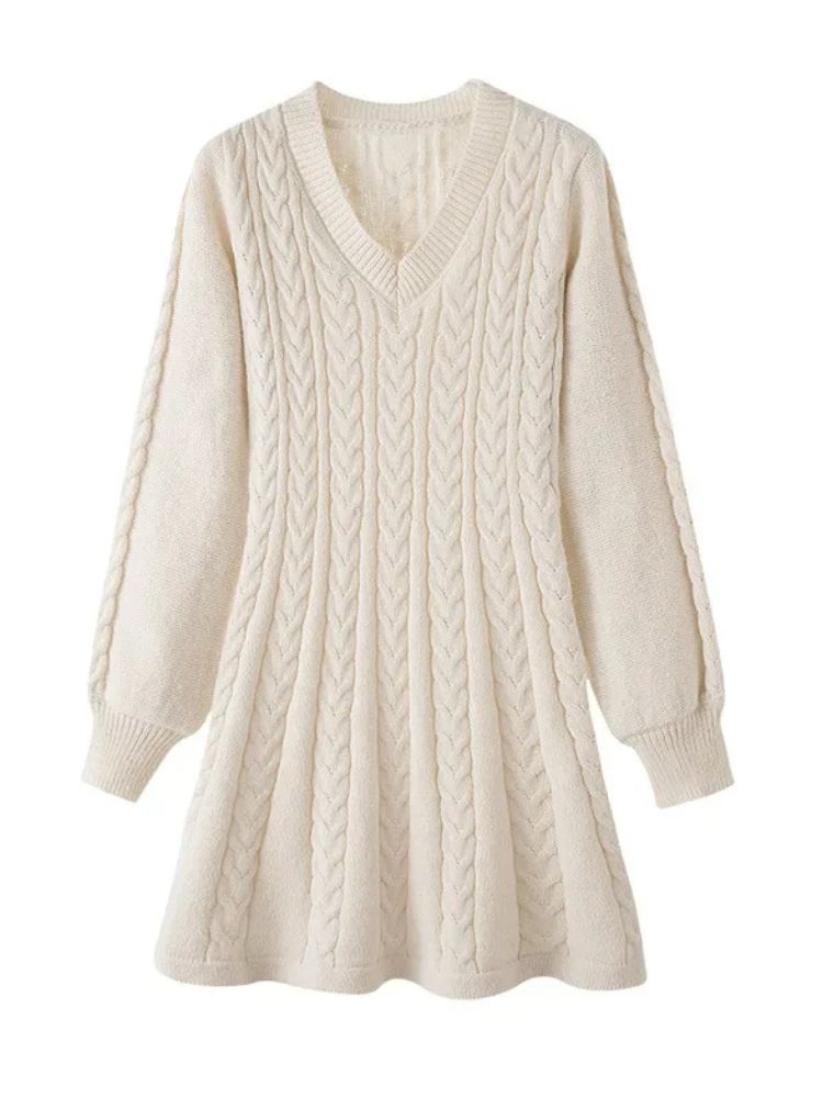 Robe pull tricot courte