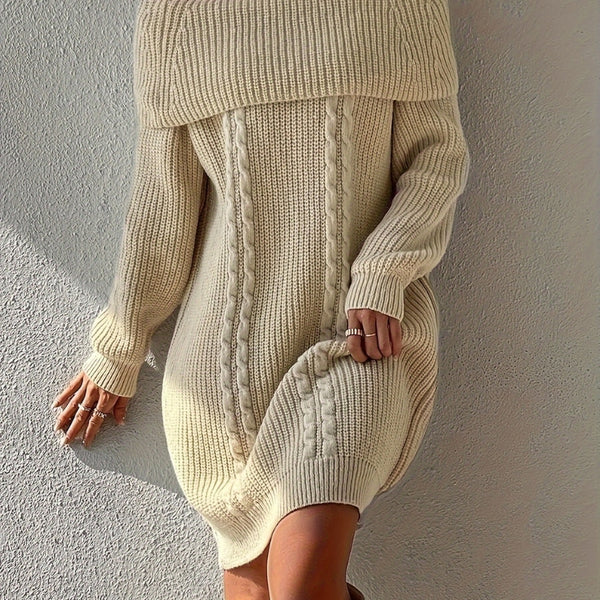 Robe pull à col bardot