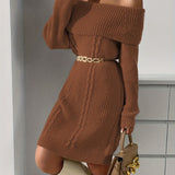 Robe pull à col bardot