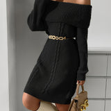 Robe pull à col bardot