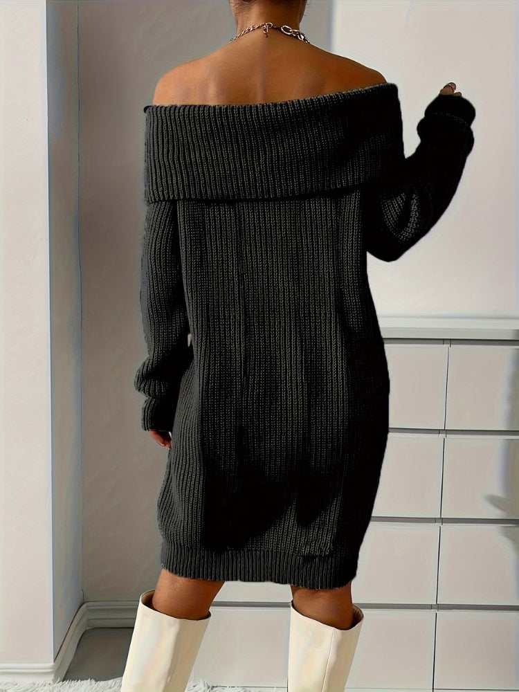 Robe pull à col bardot