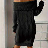 Robe pull à col bardot