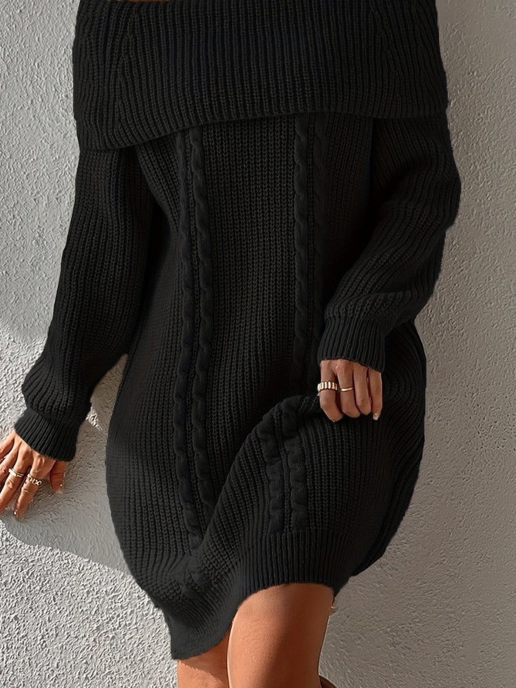 Robe pull à col bardot