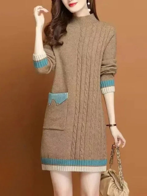 Robe pull col montant