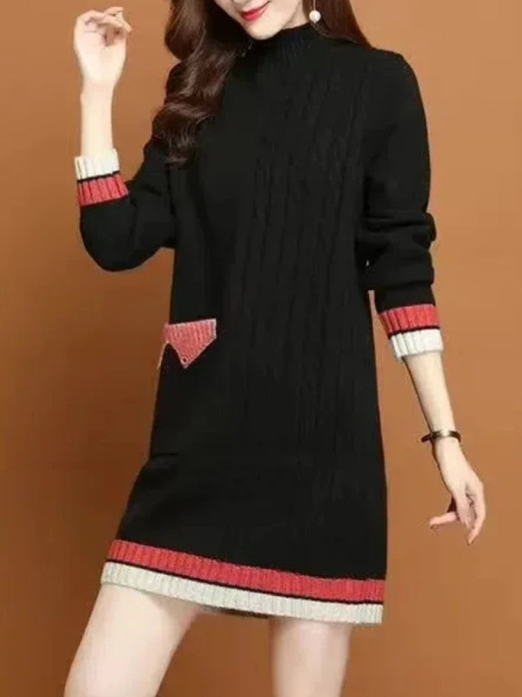 Robe pull col montant