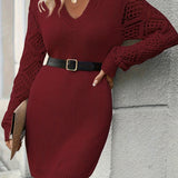 Robe pull col v femme