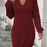 Robe pull col v femme