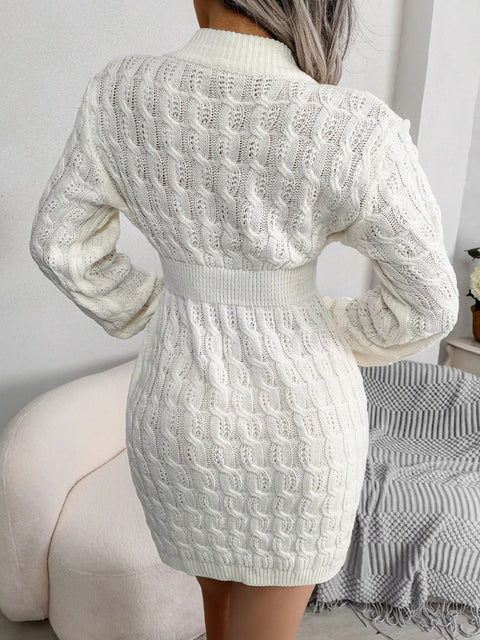 Robe pull en tricot torsade