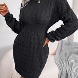 Robe pull en tricot torsade