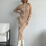 Robe pull longue chic femme