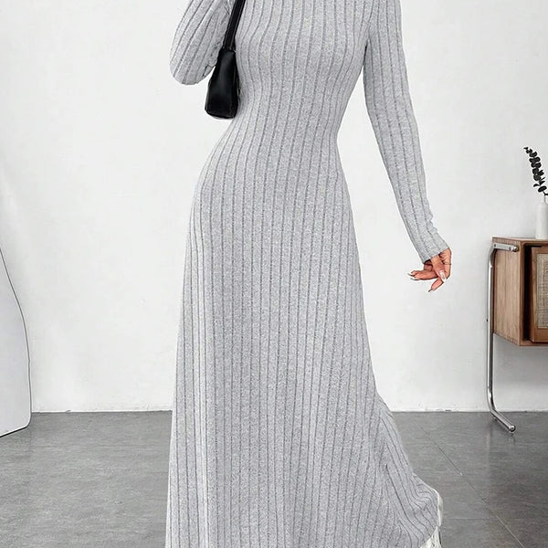 Robe pull longue col roulé