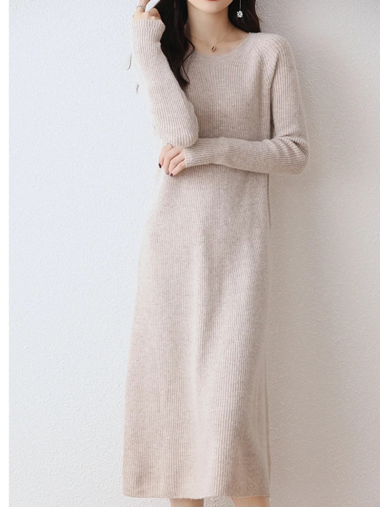 Robe pull longue femme