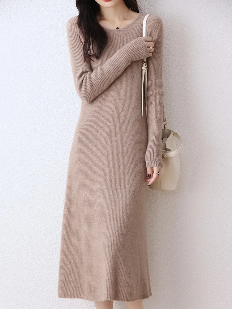 Robe pull longue femme