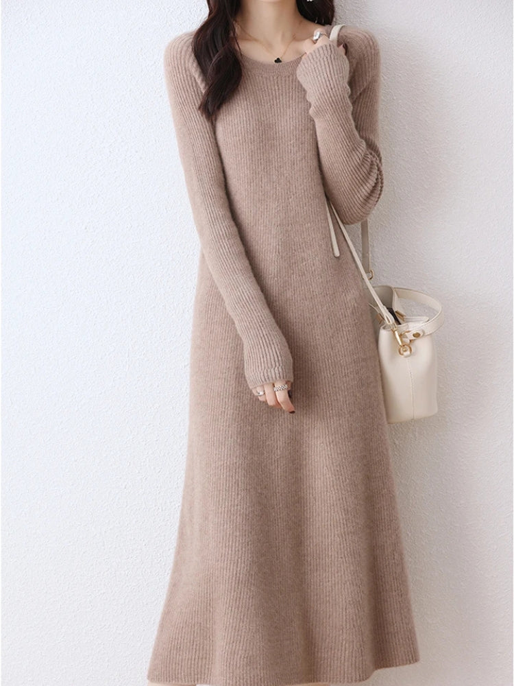 Robe pull longue femme