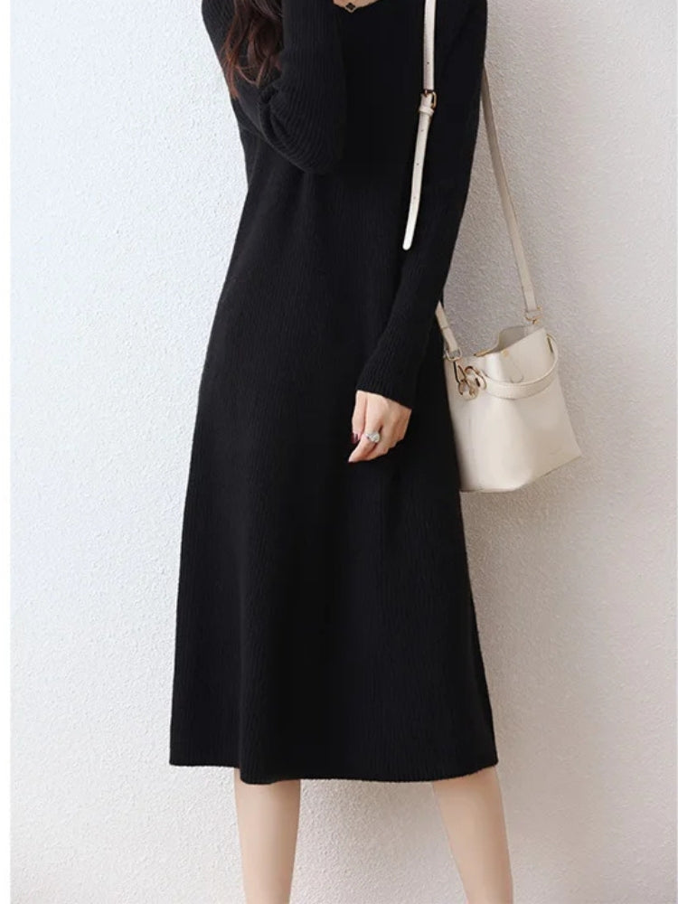 Robe pull longue femme