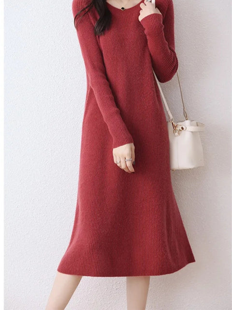 Robe pull longue femme