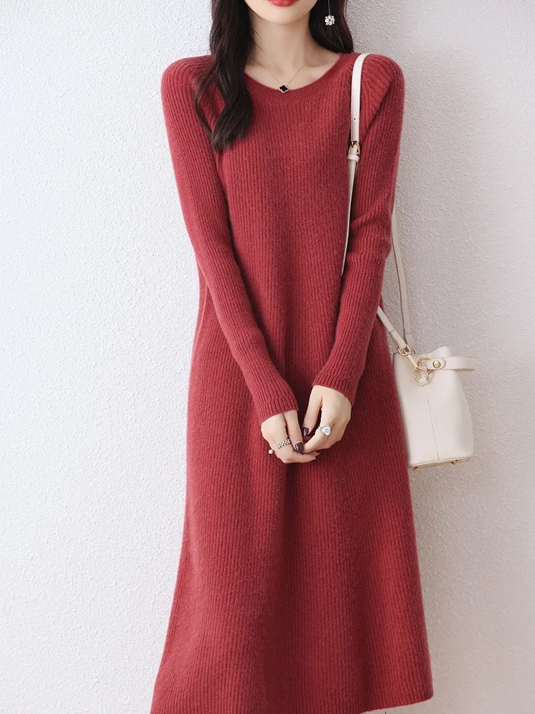 Robe pull longue femme