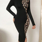 Robe pull noir moulante