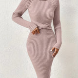 Robe pull rose poudré